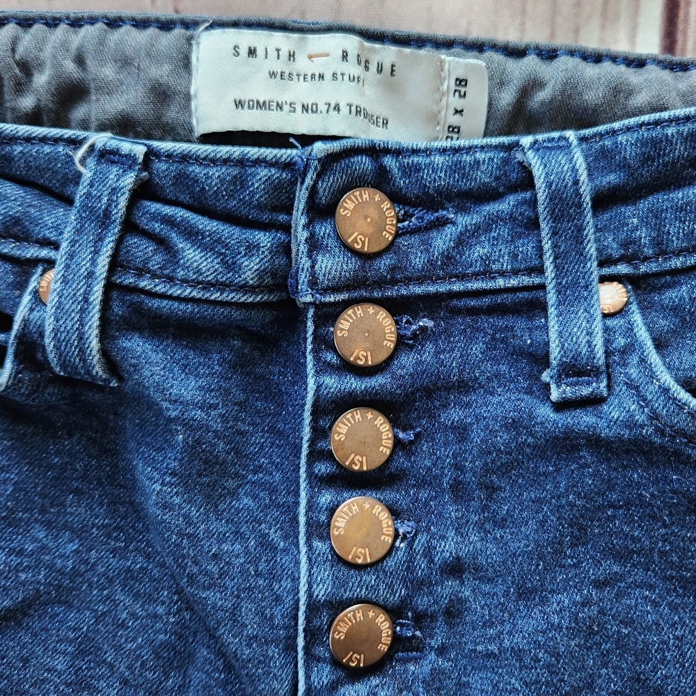 Smith + Rogue "No. 74 Trouser" Bootcut Blue Jeans Western | Women's Size 28 - Picture 6 of 15